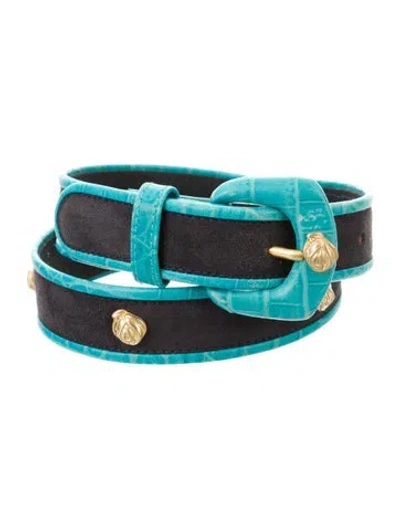 Pre-owned Escada Vintage Suede Waist Belt In Black