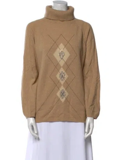 Pre-owned Escada Vintage Turtleneck Sweater In Neutral