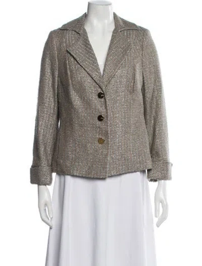 Pre-owned Escada Vintage Tweed Pattern Blazer In Neutral