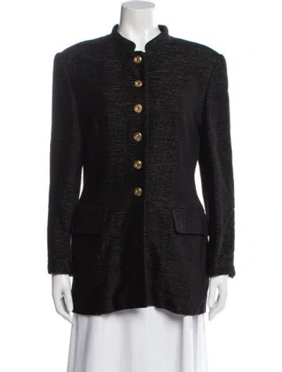 Pre-owned Escada Vintage Tweed Pattern Evening Jacket In Black