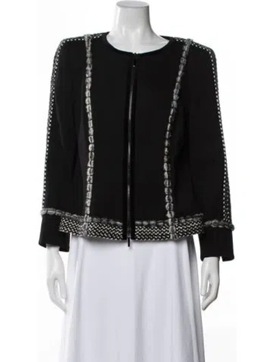 Pre-owned Escada Vintage Tweed Pattern Jacket W/ Tags In Black