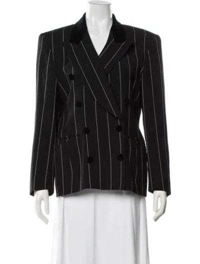 Pre-owned Escada Vintage Virgin Wool Blazer In Black