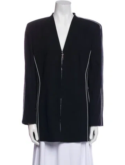 Pre-owned Escada Vintage Virgin Wool Blazer In Blue