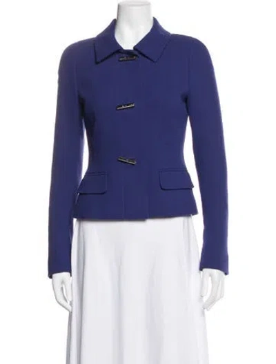 Pre-owned Escada Vintage Virgin Wool Blazer In Blue