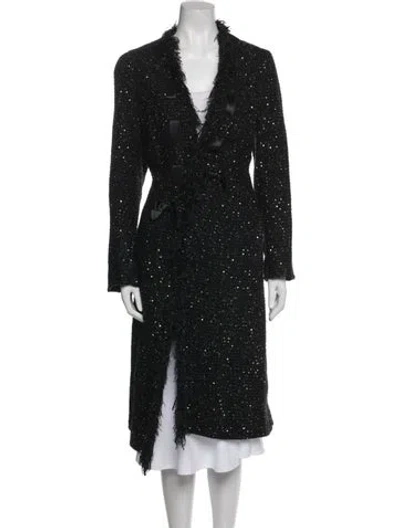 Pre-owned Escada Vintage Virgin Wool Coat In Black