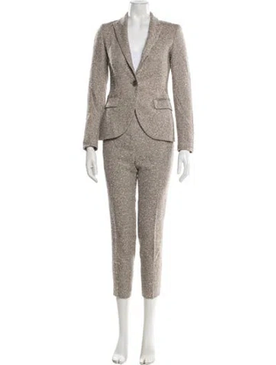 Pre-owned Escada Vintage Virgin Wool Pantsuit In Neutral