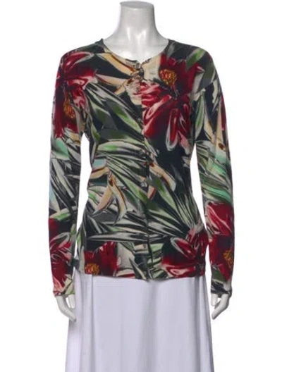 Pre-owned Escada Vintage Virgin Wool Sweater In Black/red
