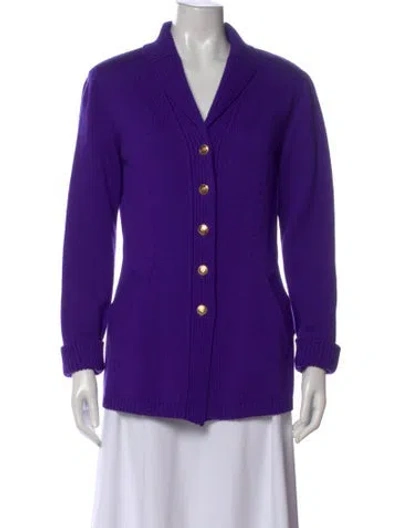 Pre-owned Escada Vintage Virgin Wool Sweater In Purple