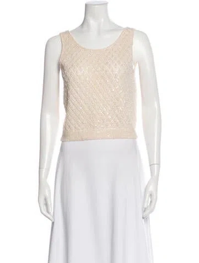 Pre-owned Escada Vintage Virgin Wool Top In Neutral