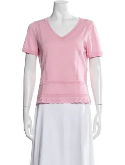 Pre-owned Escada Vintage V-neck T-shirt In Pink