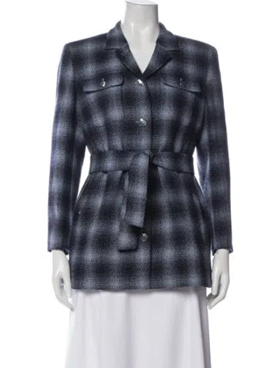 Pre-owned Escada Vintage Wool Blazer In Blue