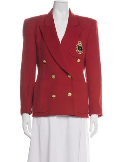 Pre-owned Escada Vintage Wool Blazer In Red