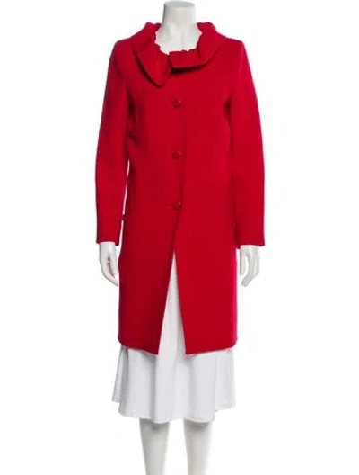 Pre-owned Escada Vintage Wool Coat In Red