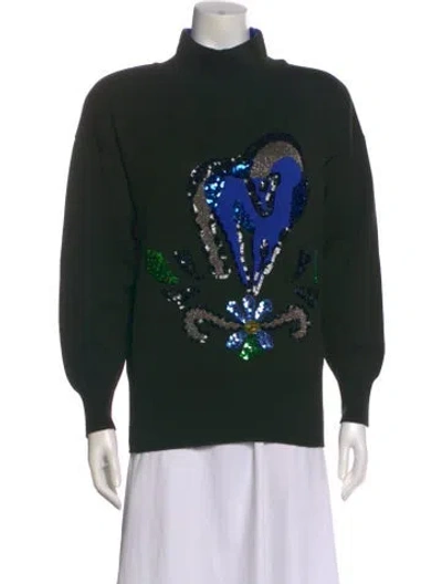 Pre-owned Escada Vintage Wool Sweater In Black