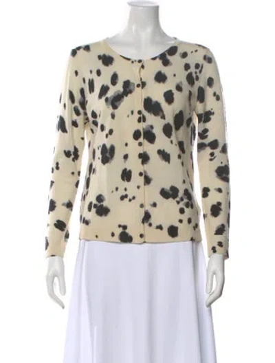 Pre-owned Escada Virgin Wool Animal Print Sweater In Neutral