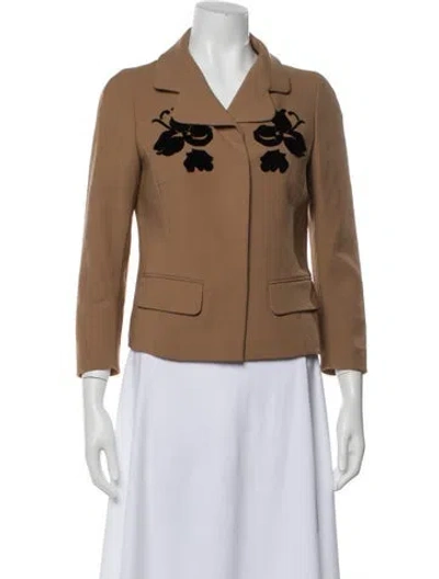 Pre-owned Escada Virgin Wool Biker Jacket In Multi