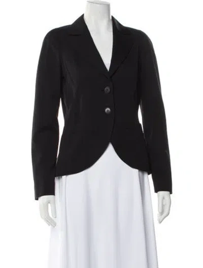 Pre-owned Escada Virgin Wool Blazer In Black