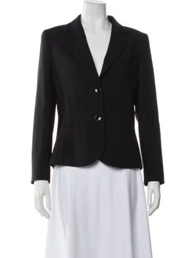 Pre-owned Escada Virgin Wool Blazer In Black