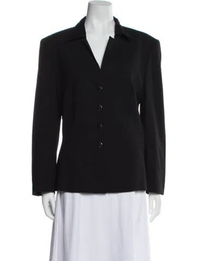 Pre-owned Escada Virgin Wool Blazer In Black