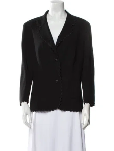 Pre-owned Escada Virgin Wool Blazer In Black