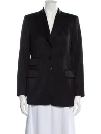 Pre-owned Escada Virgin Wool Blazer In Black