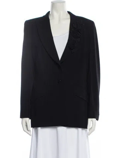 Pre-owned Escada Virgin Wool Blazer In Black