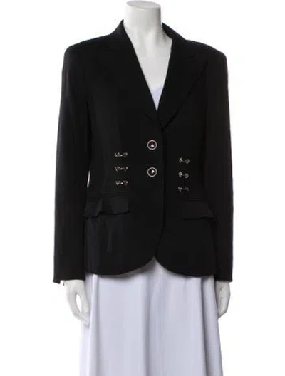 Pre-owned Escada Virgin Wool Blazer In Black