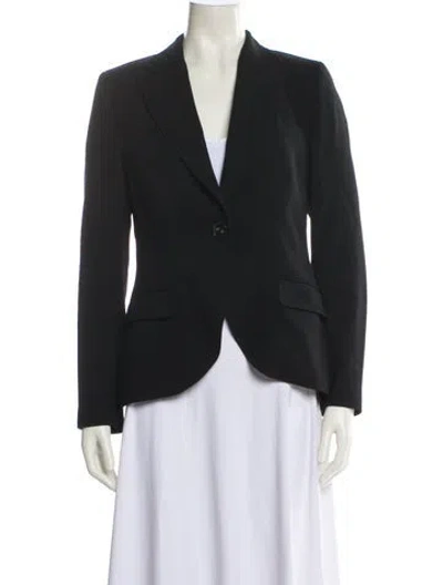 Pre-owned Escada Virgin Wool Blazer In Black