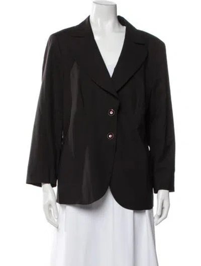 Pre-owned Escada Virgin Wool Blazer In Black