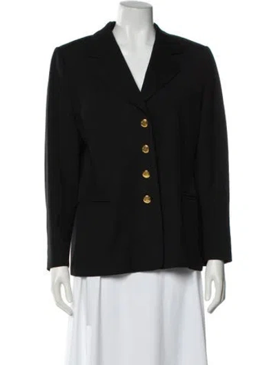 Pre-owned Escada Virgin Wool Blazer In Black