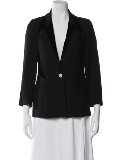 Pre-owned Escada Virgin Wool Blazer In Black