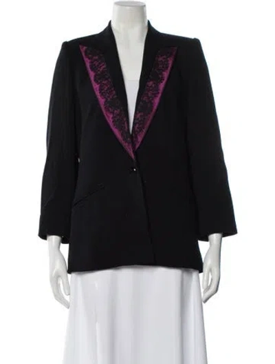 Pre-owned Escada Virgin Wool Blazer In Black