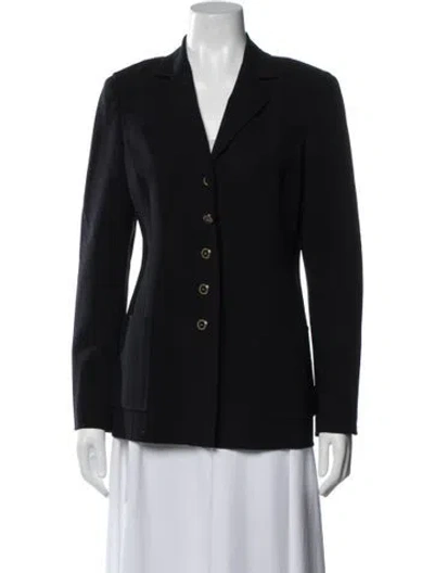 Pre-owned Escada Virgin Wool Blazer In Black
