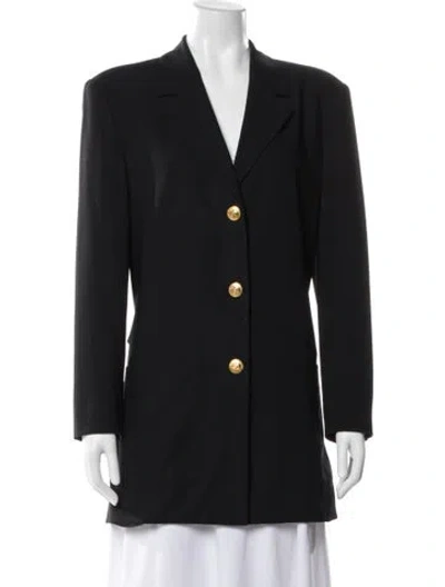 Pre-owned Escada Virgin Wool Blazer In Black