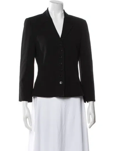 Pre-owned Escada Virgin Wool Blazer In Black