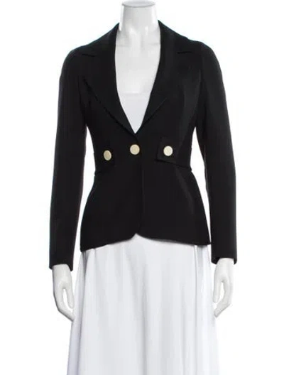 Pre-owned Escada Virgin Wool Blazer In Black