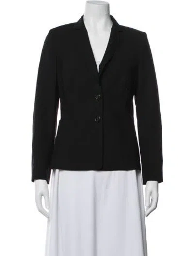 Pre-owned Escada Virgin Wool Blazer In Black