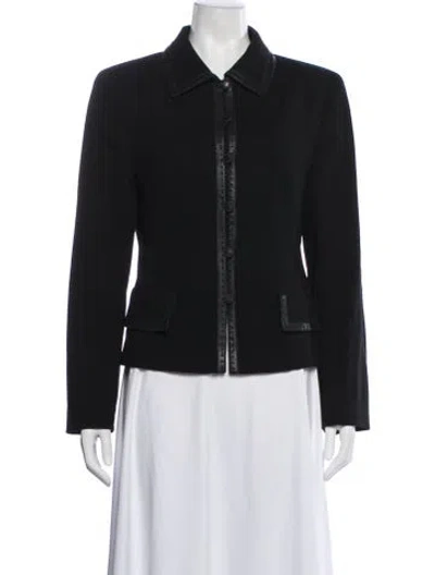 Pre-owned Escada Virgin Wool Blazer In Black