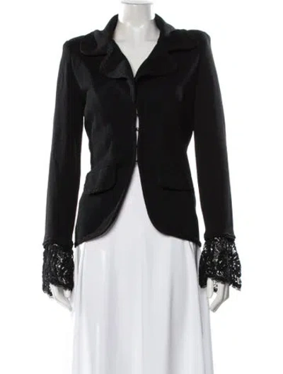 Pre-owned Escada Virgin Wool Blazer In Black