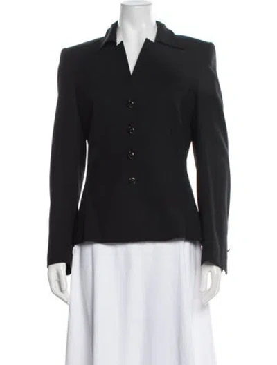 Pre-owned Escada Virgin Wool Blazer In Black