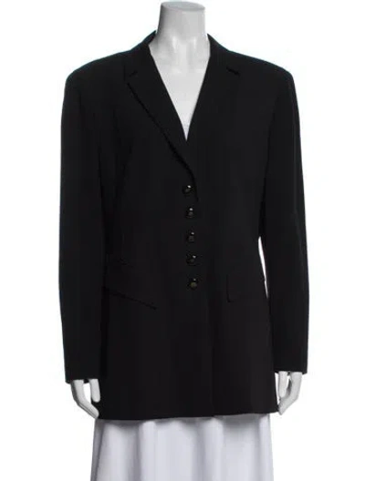 Pre-owned Escada Virgin Wool Blazer In Black