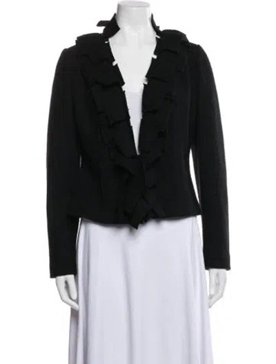 Pre-owned Escada Virgin Wool Blazer In Black