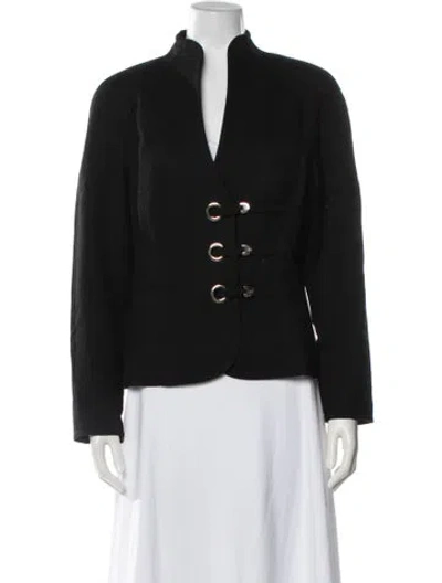 Pre-owned Escada Virgin Wool Blazer In Black