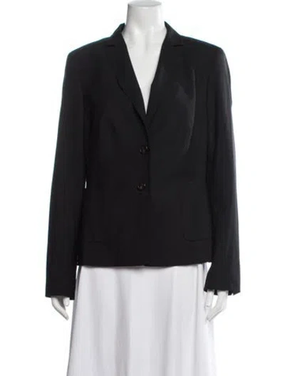 Pre-owned Escada Virgin Wool Blazer In Black