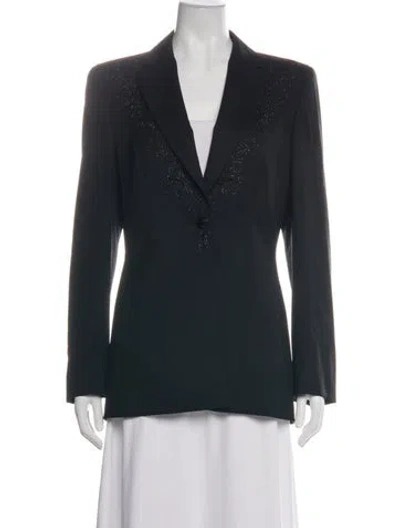 Pre-owned Escada Virgin Wool Blazer In Black