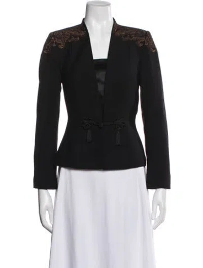 Pre-owned Escada Virgin Wool Blazer In Black
