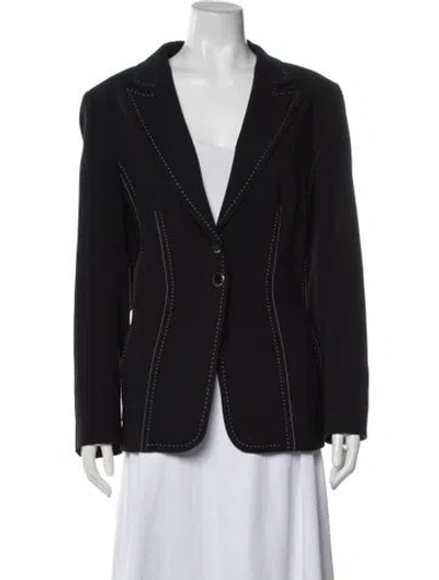 Pre-owned Escada Virgin Wool Blazer In Black