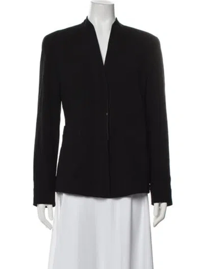 Pre-owned Escada Virgin Wool Blazer In Black