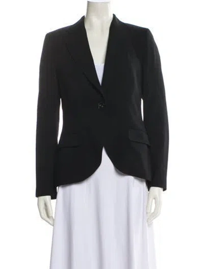 Pre-owned Escada Virgin Wool Blazer In Black