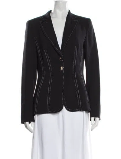 Pre-owned Escada Virgin Wool Blazer In Black